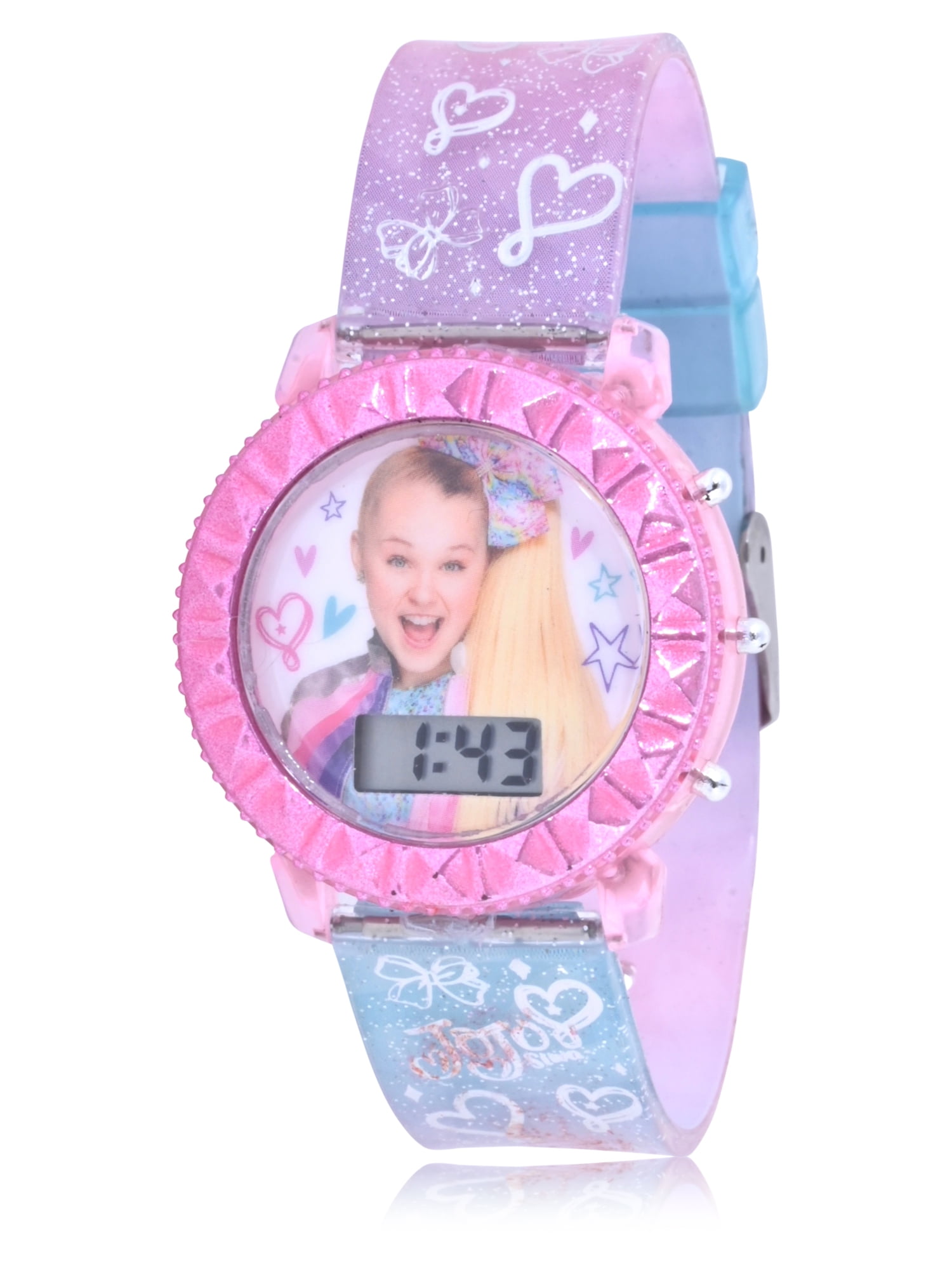 Nickelodeon Jojo Siwa Unisex Child Flashing LCD Watch and Hair Ties Bracelet Set - JOJ4388WM