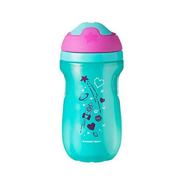 Tommee Tippee Insulated Non-Spill Straw Cup (9oz, 12+ Months, 1 Count) Sporty Carry Handle, Size: 9 fl Ounces, Pink