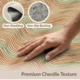 thumbnail image 6 of ODIKA 4'x6' Washable Area Rug Stain Resistant, Low Pile, Easy Care Orange Green Continuous Swirls Weathered Surface Artistic Layout for Dorm Room, Small Living, 6 of 7