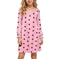 thumbnail image 2 of Auroural Girl'S Round Neck Long Sleeves Dress Homewear Sleeping Dress Kids, 2 of 9