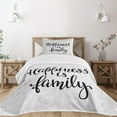 thumbnail image 3 of Ambesonne Family Quilted Bedspread Set 2 Pcs, Happiness Phrase, Twin Size, Black Grey, 3 of 6