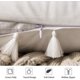 thumbnail image 2 of Wekity Paquete de 2 fundas de almohada decorativas de terciopelo suave y sólido con flecos de borlas, funda de cojín con acento bohemio para sofá cama (20 x 20 pulgadas, Pure W, 2 of 5