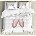thumbnail image 1 of Champagne Duvet Cover Set King Size, Clinking Glasses with Blush Drink Celebration Themed Party Illustration, Decorative 3 Piece Bedding Set with 2 Pillow Shams, Blush Pale Grey, by Ambesonne, 1 of 3