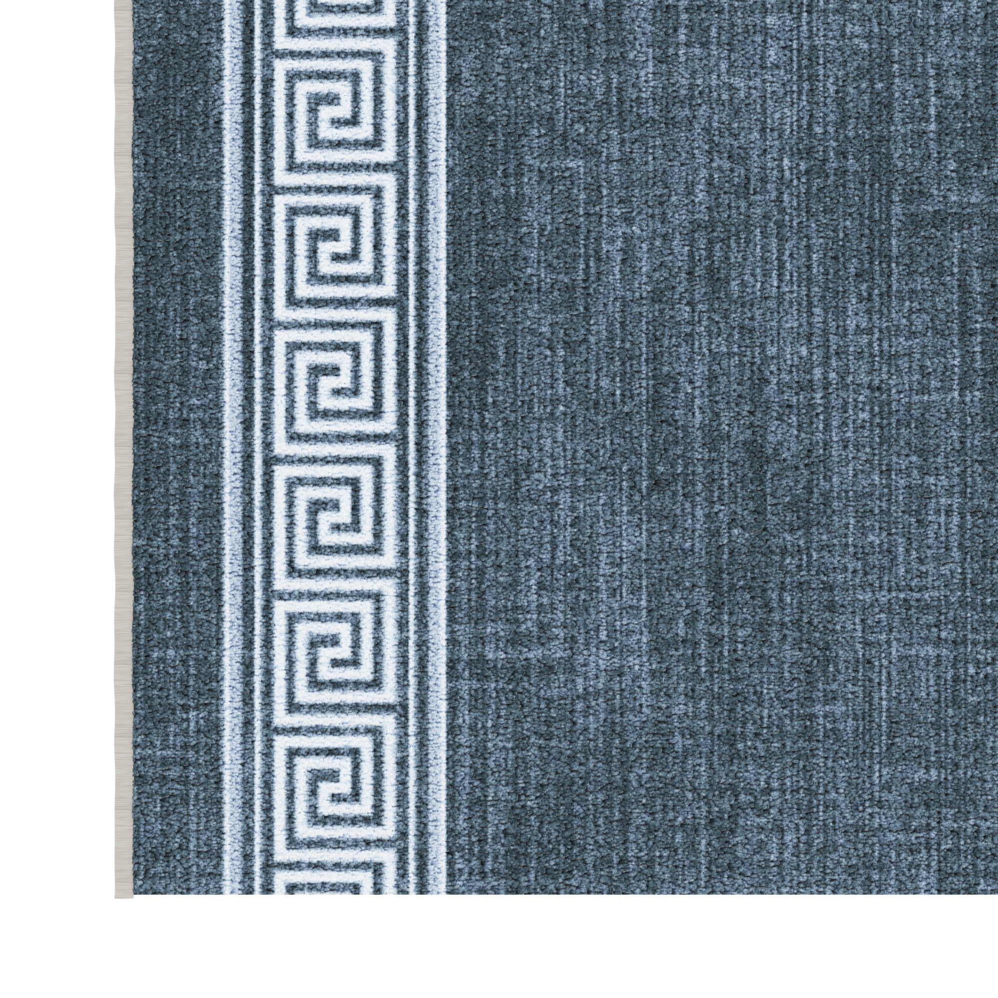 Ottomanson Runner Rug 2'7" x 9' Soft Non-Slip Indoor Runner, Greek Border Greyish Blue