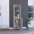 thumbnail image 4 of FM FURNITURE Arctic 16"W Modern Engineered Wood Linen Cabinet in Light Gray, 4 of 8