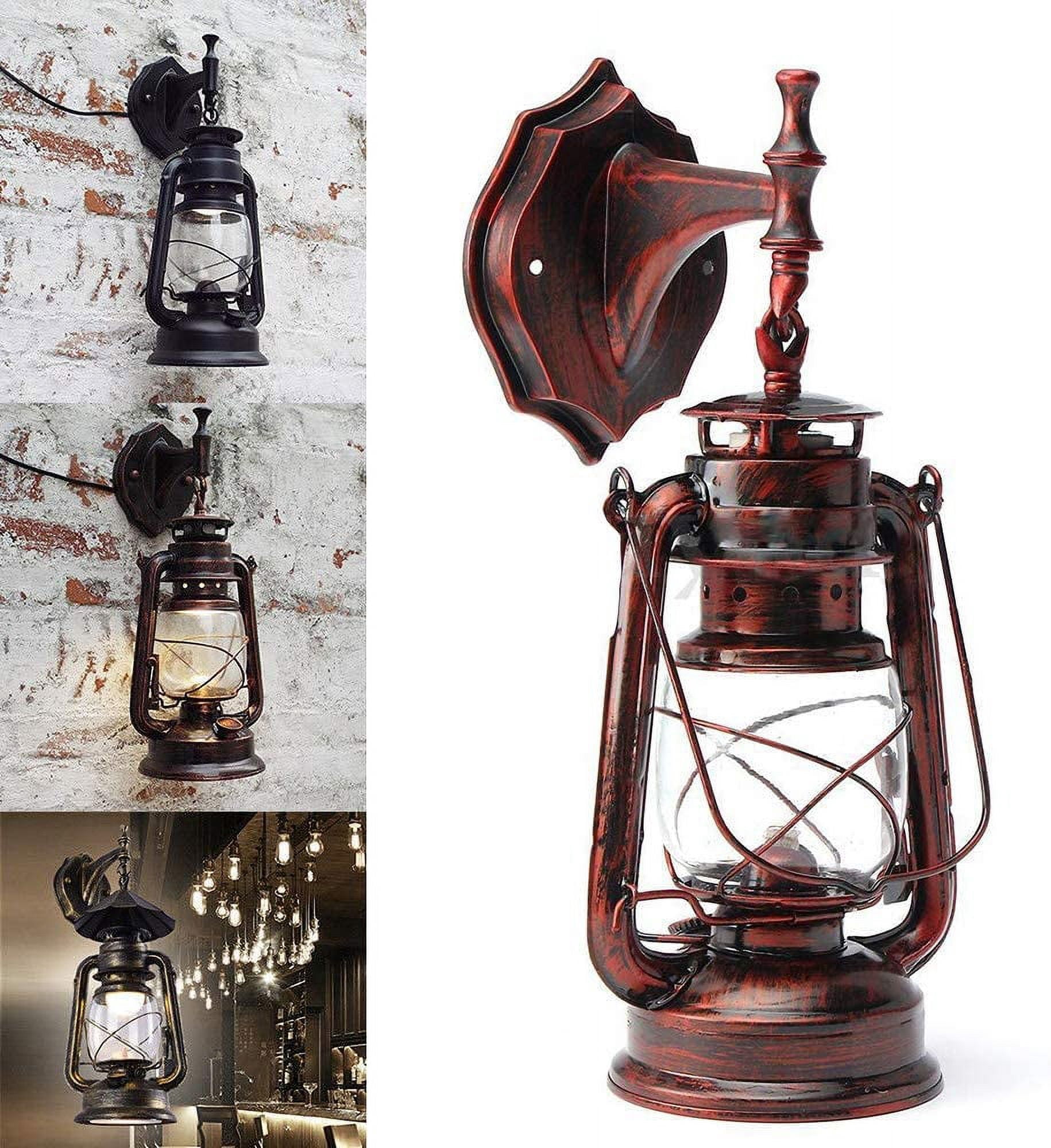 FETCOI, Retro Wall Light Fixtures Vintage Lamp  Outdoor Wall Light Wall Sconce with Glass-Like Shade Industrial