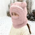 thumbnail image 2 of Toddler Boys Girls Beanie Hat Winter Pullover Hat Children's Double Ear Hat Solid Color Cute Knitting Yarn Boys Girls Baby Hat, 2 of 7