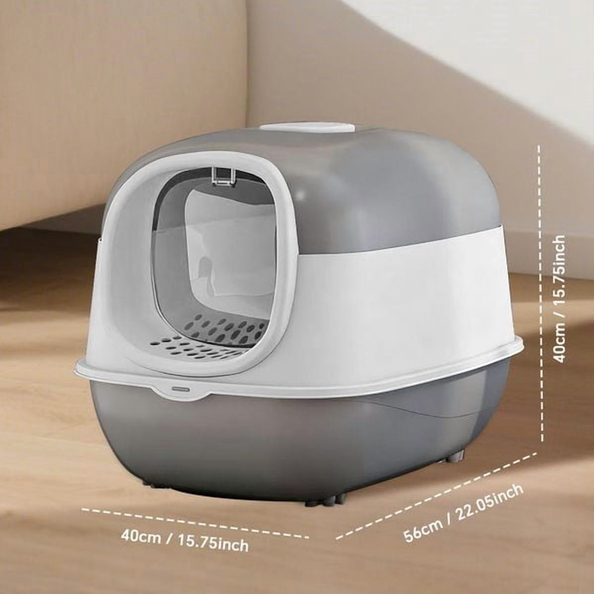 Enclosed Cat Litter Box with Lid, Covered Kitty Litter Pan with High Sides, Anti-Tracking & Odor Control, Easy Clean & Portable for Cats Kittens