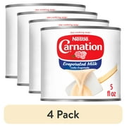 (4 pack) Nestle Carnation Evaporated Milk, Liquid, Vitamin D Added, 5 fl oz Can