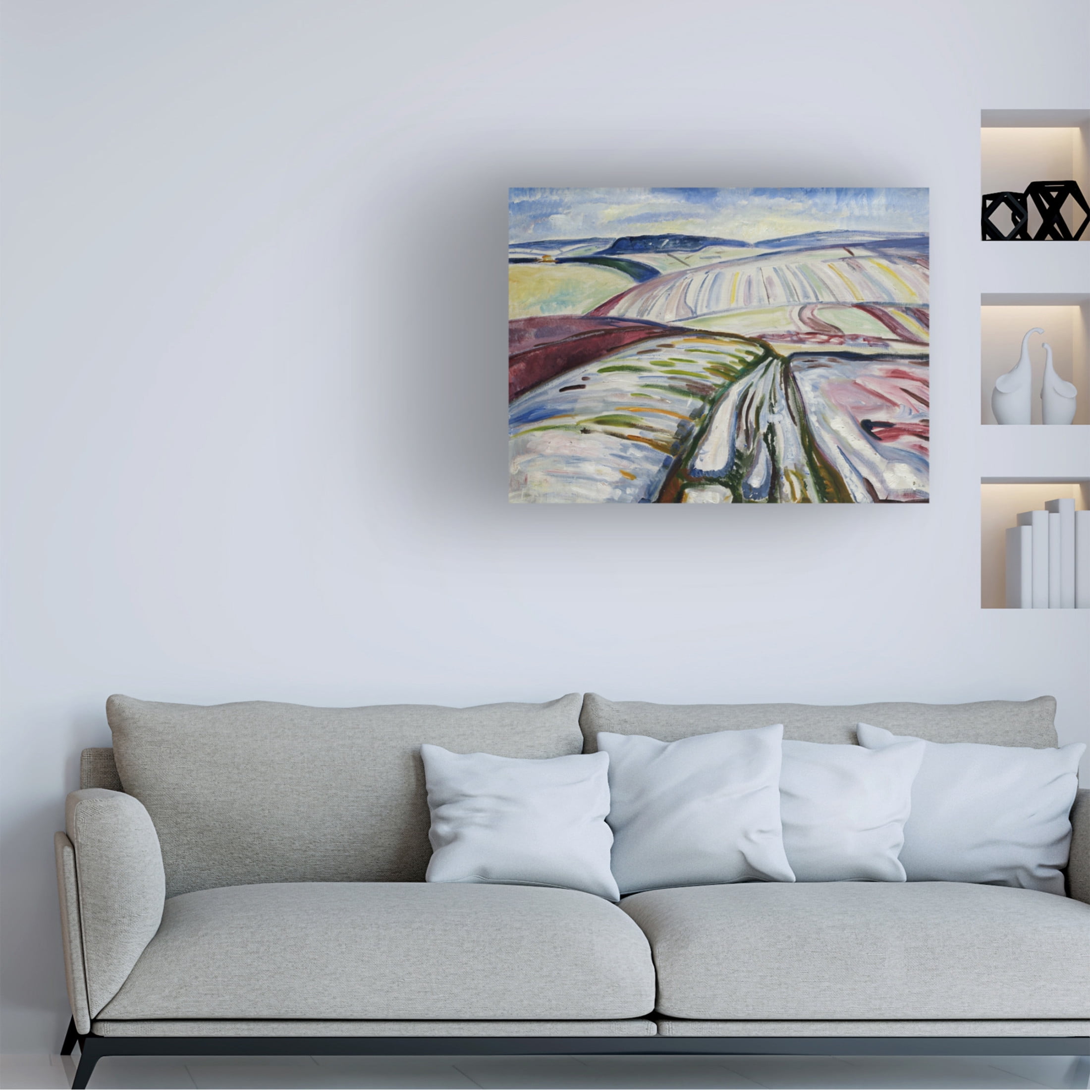Trademark Fine Art Edvard Munch Munch Colorful Landscapes III Canvas Wall Art