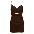 thumbnail image 4 of Women's Sexy Bodycon Midi Dress - Cut Out, Ruched, Polyester-Spandex, Club/Wedding Guest, XS-L Sizes, 4 of 4