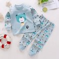 thumbnail image 1 of Conjuntos de pijama de dibujos animados Kawaii para niños y niñas, camiseta de manga larga con pantalones, ropa de dormir para bebés pequeños, ropa de Navidad, novedad, 1 of 4