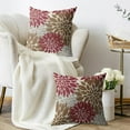 thumbnail image 3 of Brown Red Pillow Covers 20X20 Inch Set of 2, Dahlia Flower Spring Summer Floral Cream Decorative Throw Pillow Covers Outdoor Modern Farmhouse Cushion Case for Home Couch Sofa Bed Decor, 3 of 5