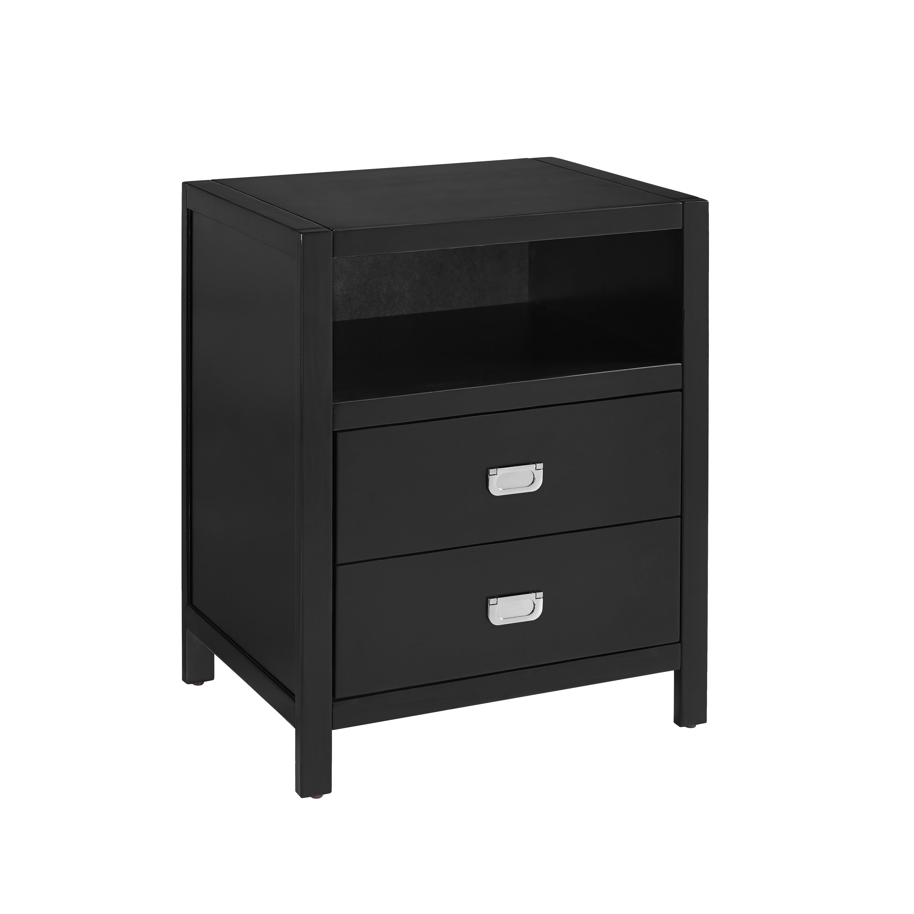 Linon Peggy End Table, 2 drawers and 1 Open Shelf, Multiple Colors