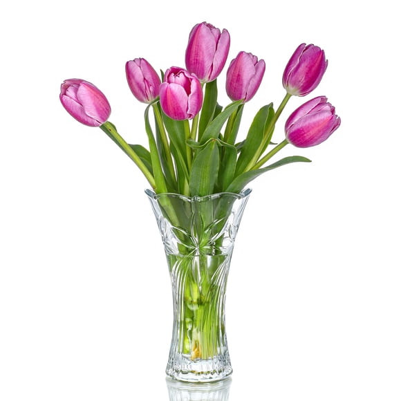 Jarrón de cristal Kanpura, 23 cm, para mesas y centros de mesa con flores, 1,04 kg