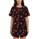 thumbnail image 1 of Fotbe Flamingo Conjunto de Pijama Estampado para Mujer, 2 Piezas, Ropa de Dormir con Camiseta de Manga Corta y Shorts Suaves-Medium, 1 of 6