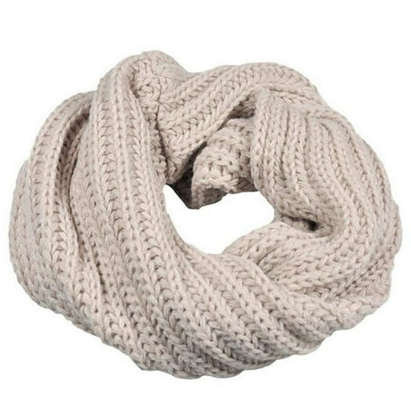 Knitted Infinity Scarf Soft Chunky Loop Neck Warmer Thick Ribbed Yarn Winter Accessory for Men and Women Unisex Design