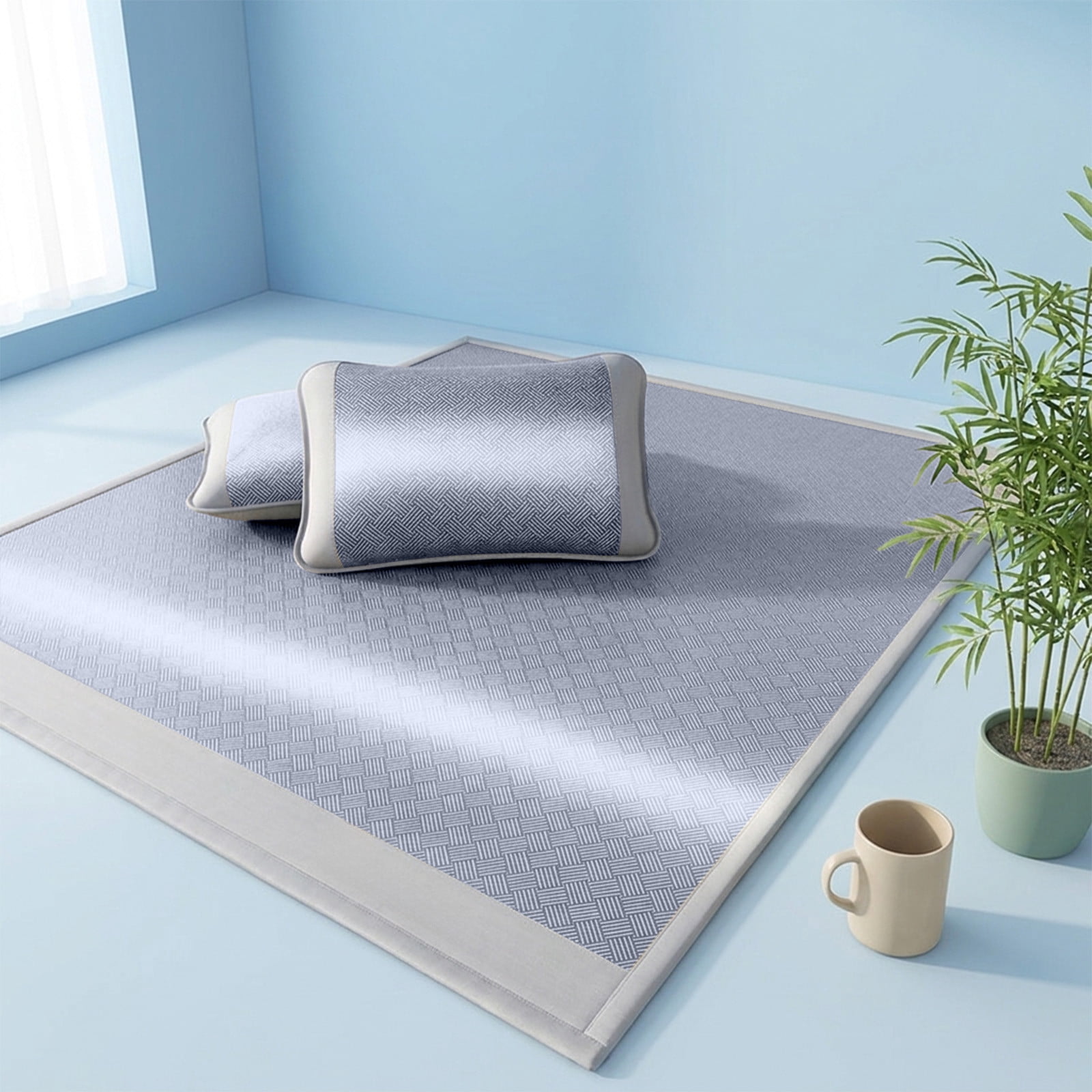 Ice Silk Fitted Bed Sheet - Cooling Mattress Cover for Summer - Soft Foldable Bed Protector - Breathable Polyester Sheet for Crib, Twin, Full Bed - Machine Washable Bedding for Home, Dorm, Guest Room