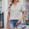 thumbnail image 6 of Scyoekwg Womens Short Sleeve Shirts Trendy Short Sleeve Going Out Tops Loose Womens Summer Fashion Cute T Shirts Ladies Blouses Dressy Casual, 6 of 8