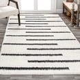 thumbnail image 4 of JONATHAN Y MOROCCAN HYPE 5 x 8 Area Rug, Alaro Berber Stripe Shag - White/Gray, MOH402A-5, 4 of 10