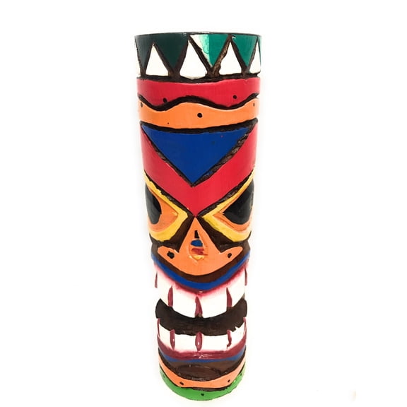 Tiki Totem 10" w/ Tribal Hawaii - Hand Carved & Painted | #dpt535825f