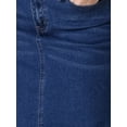 thumbnail image 5 of INSPIRE CHIC Women's Denim High Waisted Stretch Ripped Raw Hem Split Casual Midi Pencil Jean Skirts XL Blue, 5 of 6