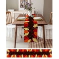 thumbnail image 3 of Fall Maple Leaf Burlap-Cotton Table Runner 36 Inches Long,Red Orange Botanical Farmhouse Farmhouse Table Runners,Outdoor Dining Tablecloths Decor for Baby Shower Party Wedding 13x36, 3 of 9