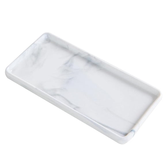 Stylish Bathroom Vanity Tray, Marble Pattern Adds A Touch Of Class, Multi-Purpose Use For Cosmetics, Jewelry, Or Plants