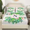 thumbnail image 2 of Erosebridal Monogrammed N Fitted Sheet Set Full, Rustic Groovy Bedding Full Size, Initial Letter Fitted Sheet Full, Microfiber Bedroom Decorative, 3pcs（No Top Sheet）, 2 of 6