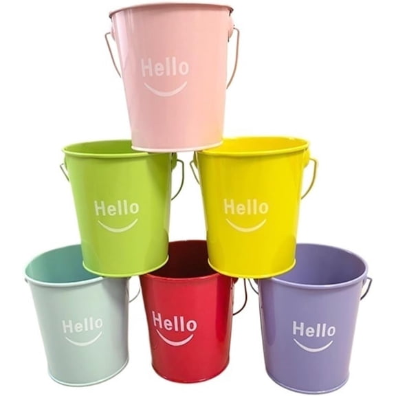 Colorful Small Metal Bucket - Decorative Storage Bin for Desk, Home & Party, 7 Vibrant Colors Available(Seven colors,1pcs)