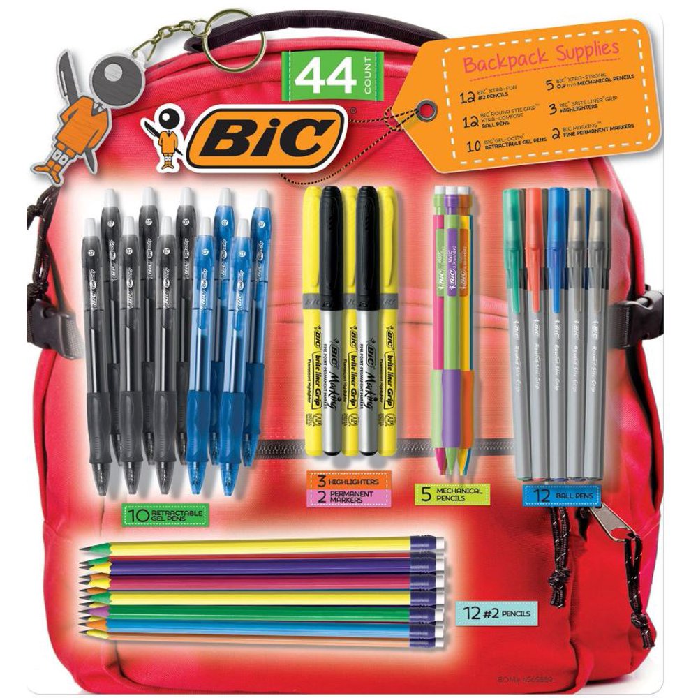 BIC School Supplies Pack, Includes Pens, Pencils, Markers, and