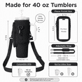 thumbnail image 3 of Lomyolo Water Bottle Carrier Bag for 40oz Tumbler - Neoprene Gym Bottle Holder Pouch with Adjustable Strap, Phone Pocket, Water Bottle Pouch Sleeve Accessories for Fitness, Hiking,Sports,Outdoors, 3 of 7