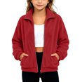 thumbnail image 2 of Posijego Kids Girls Boys Fleece Jackets Full Zip Casual Coats Spring Fall Sherpa Outerwear for Toddler, 2 of 9