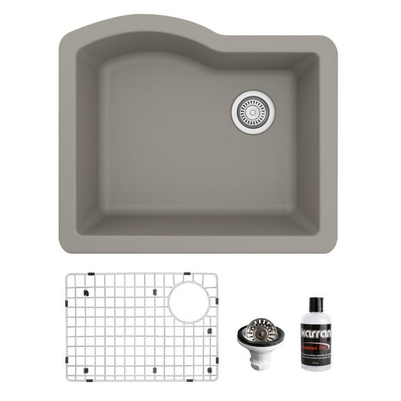 Karran Usa Qu-671-Pk1 Quartz Qu 24" Undermount Single Basin Quartz Composite Kitchen Sink