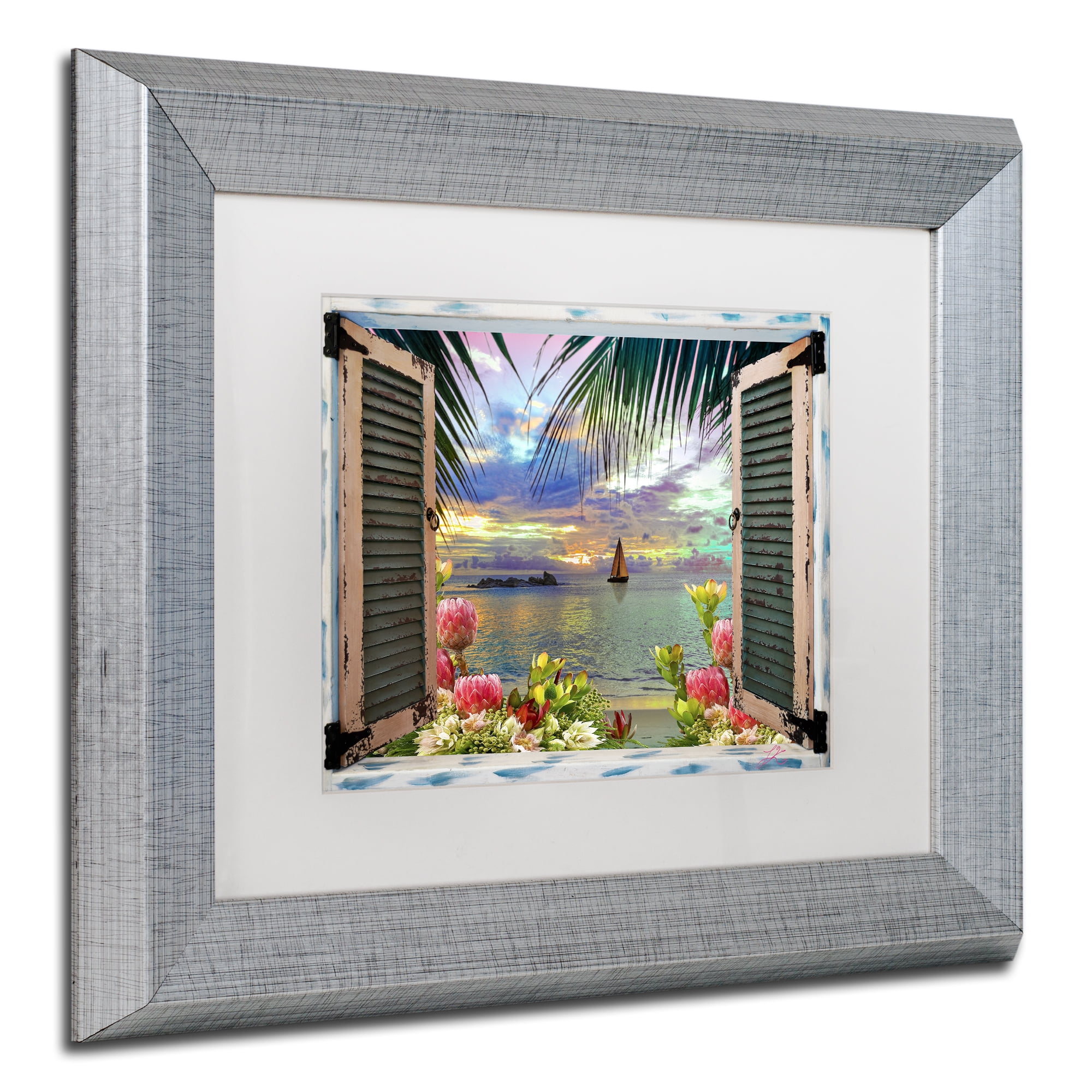 Trademark Fine Art 'Window to Paradise III' Matted Framed Art by Leo Kelly