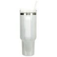 thumbnail image 2 of Elanze Designs 40 Ounce Travel Tumbler With Straw and Lid Stainless Steel Double Wall Insulated Gentle Floral Rabbit White Glitter, 2 of 3