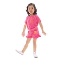 thumbnail image 2 of Barbie Toddler Girl Embroidered Graphic Top and Ruffle Shorts Set, 2-Piece, Sizes 12M-5T, 2 of 14