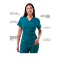 thumbnail image 3 of Conjunto médico Adar Pro Breakthrough Plus para mujer - Top con cuello en V mejorado y pantalones con múltiples bolsillos - 4400 - Azul caribeño - S, 3 of 5