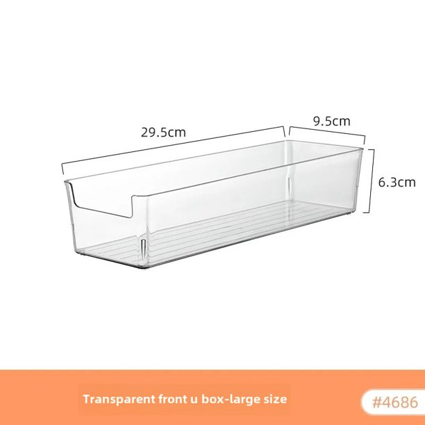 Caja de almacenamiento rectangular larga de acrílico transparente, organizador de escritorio para cosméticos, papelería, bolígrafos, utensilios de cocina, palillos
