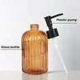 thumbnail image 2 of 13 Oz Glass Soap Dispenser , Manual Pump Dispenser,Empty Liquid Container, Refillable Hand Soap Dispenser , Premium Bathroom soap Dispenser for Kitchen & Bathroom , Amber, 2 of 7