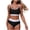 Black, variant on Summer Swimsuits 2 Piece,Women Two Piece Scoop Neck Bikini Crop Top Swimsuit Sporty High Waisted Bathing Suit With Bottom,White,S