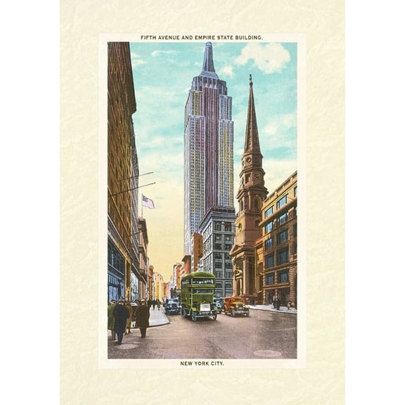 Vintage Lined Notebook Fifth Avenue, Empire State Building, New York City, (Paperback)