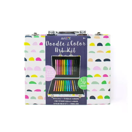 New Art 101 Doodle and Color Art Set Assorted Colors 36 Pieces (61028)
