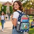 thumbnail image 3 of COEQINE Clear Backpack for School Boys Bookbag PVC Polyester See Through Book Bag with Padded Shoulder Straps, Heavy Duty Work Bag Transparent Daypack, Shark Basketball Blue, 3 of 7