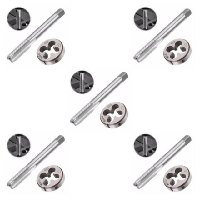 Transemion 2pieces High Accuracy Thread Durability And Exquisite Craft For Precise Tapping Rustproof Die m10 5Set