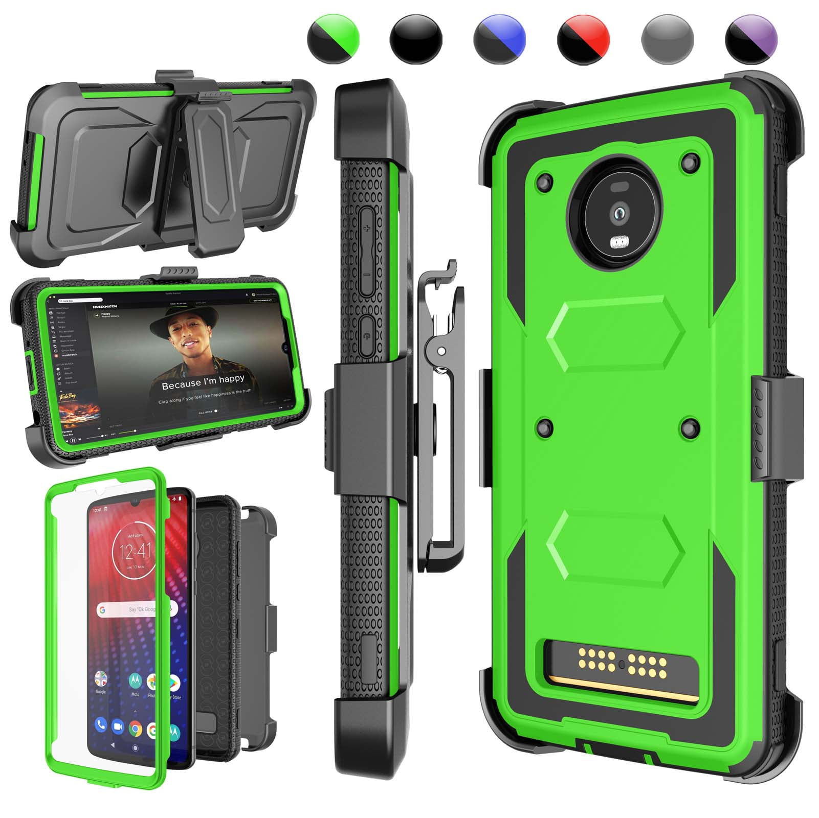 Motorola Z4 Case, Moto Z4 Holster Belt, Z4 Clip, Phone