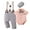 Pink, variant on Baby Boy Clothes Suits 3-24 Months Floral Wedding Formal Outfits Romper Suspender Pants Bowtie Hat