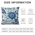 thumbnail image 5 of JEUXUS  Chinese Style Chinoiserie Blue and White Porcelain Floral Pillow Covers Farmhouse Canvas Cushion Covers Outdoor for Couch Chair Home Decor for Family Friends, 5 of 5