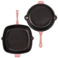 thumbnail image 2 of BergHOFF Neo 4pc Cast Iron Cookware Set, Fry Pan, Grill Pan & Round Dutch Oven, Pink, 2 of 9