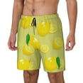 thumbnail image 2 of Gaeub Bright Lemons Mens Swim Trunks Stretch Beach Shorts Quick Dry for Men Swim Shorts Swimwear with Pockets- Large, 2 of 9